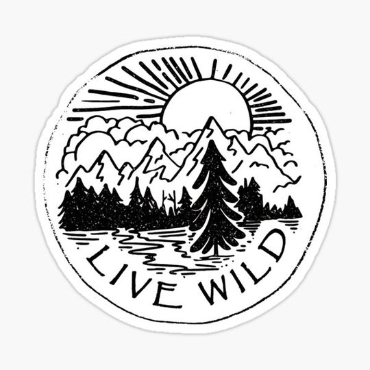 Discover Live Wild - Nature Forest Mountain Lake & Sky - Nature Gifts for Outdoors Camping Hiking