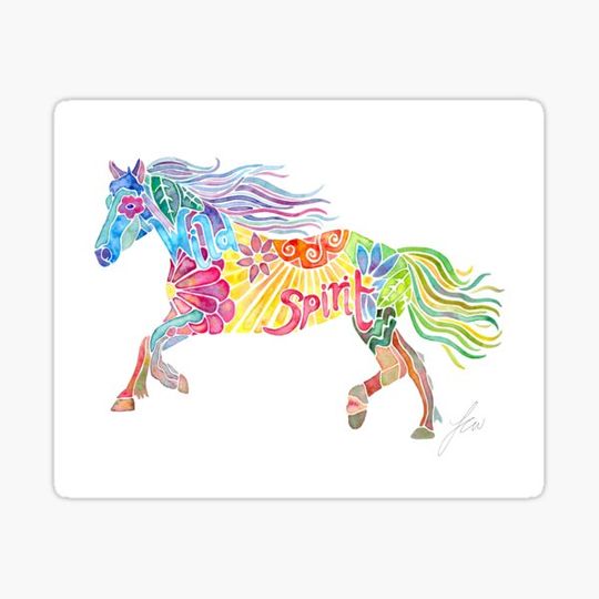 Discover Wild Spirit - Colourful Horse Illustration