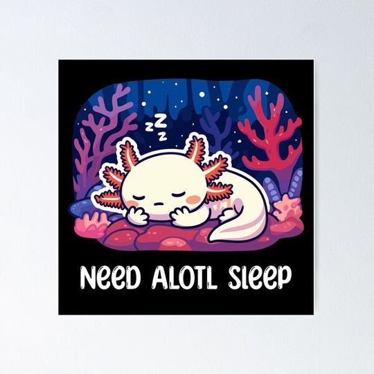 Kawaii Axolotl Sleeping