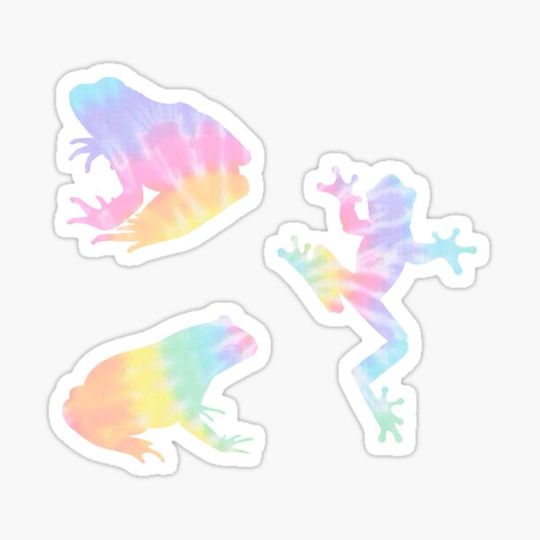 Discover Pastel Tie Dye Frog Sticker Pack