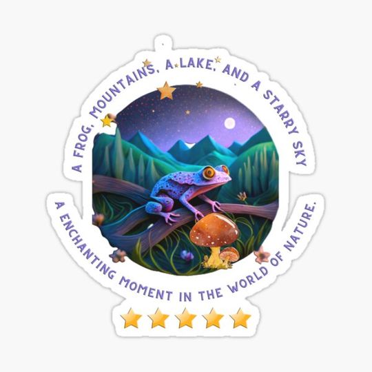 Discover A Frog, Mountains, a Lake, and a Starry Sky T-shirts