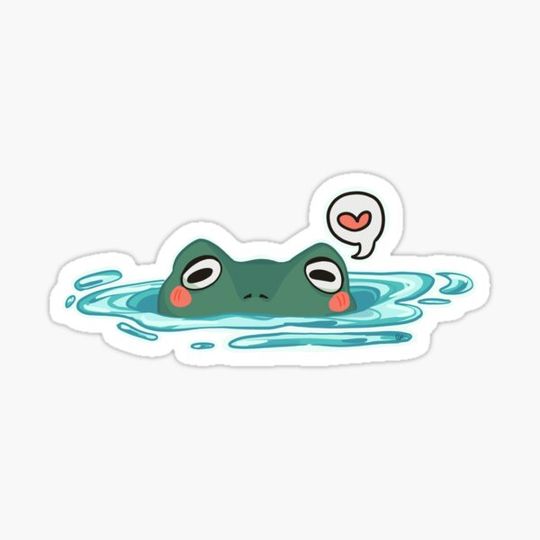 Discover puddle frog with heart bubble