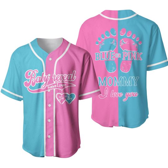 Discover Baby Reveal Baseball Jersey, Blue or Pink Baseball Jersey