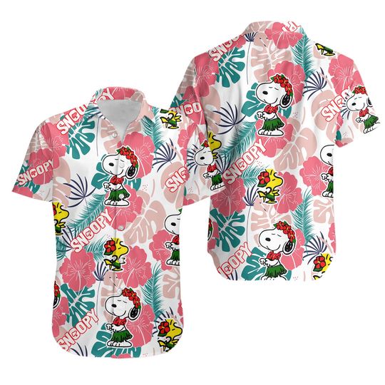 Discover Hawaii Shirt Snoopy Pink Hawaiian Shirt, Snoopy Hawaiian Shirt
