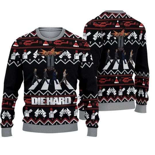 Discover 3D Die Hard Four Men Walk Xmas Ugly Sweater