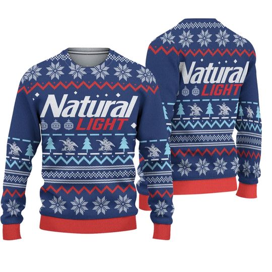 Discover 3D Natural Light Ugly Sweater Beer Drinking Christmas
