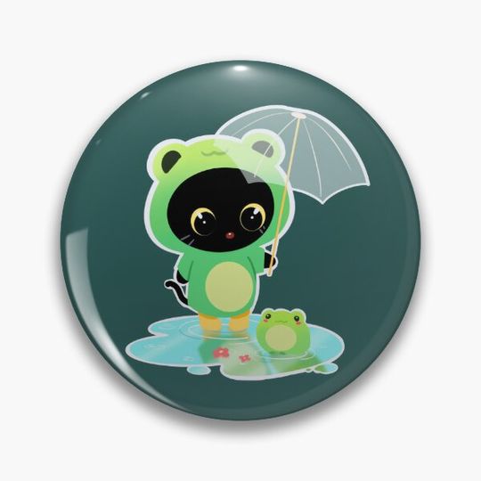 Discover Cute Black Cat with Frog Friend