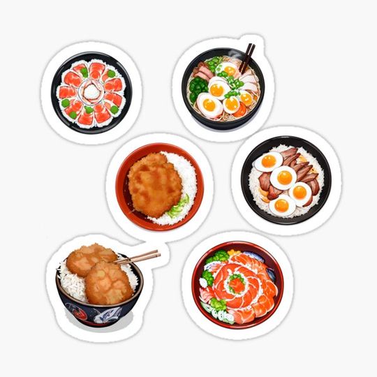 Discover Anime-Style Japanese Food Sticker Pack