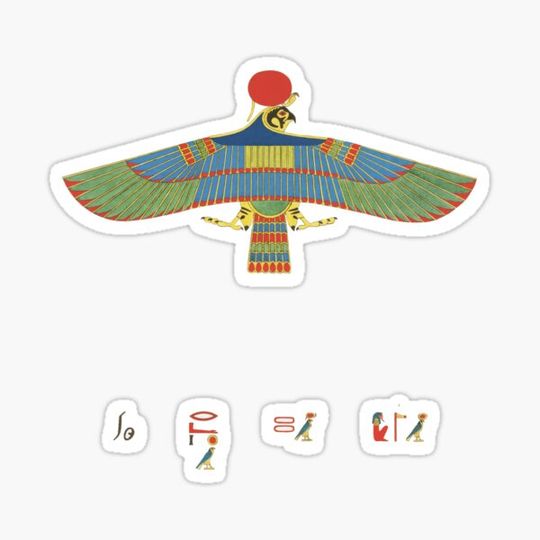 Discover Hawk, emblem of Ra illustration from Pantheon Egyptien by Leon Jean Joseph Dubois