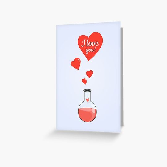 Discover Flask of Hearts Valentine Card for Chemistry Geek