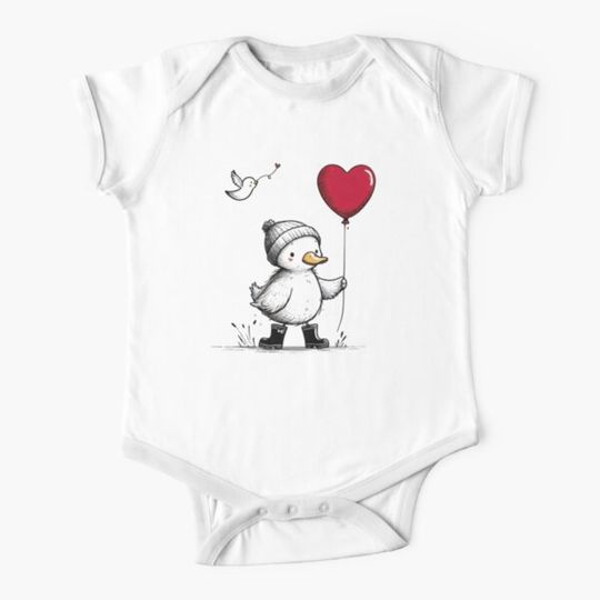 Cute Duckling wearing Wellington Boots (Ink Design)