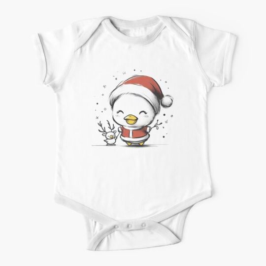 Discover Cute Duckling Santa Claus (Ink Design)
