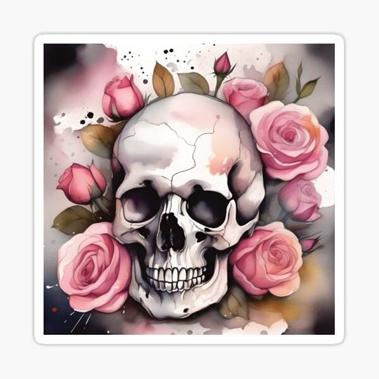 Discover Skull and Large Pink Roses