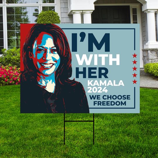 Discover Kamala Harris 2024 Yard Sign - Coroplast We Choose Freedom, Harris For President 2024 Lawn Sign