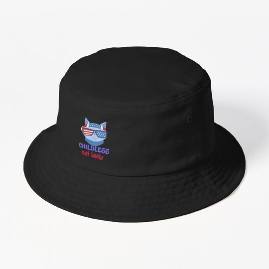 Discover Kamala harris Childless cat lady, election2024 Bucket Hat