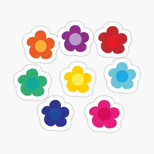 Discover rainbow colorful pop flowers