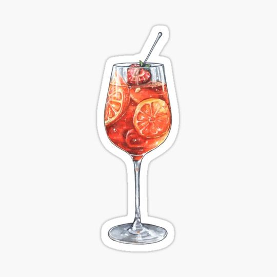 Discover Delicious aperol spritz cocktail with orange and strawberry slices.