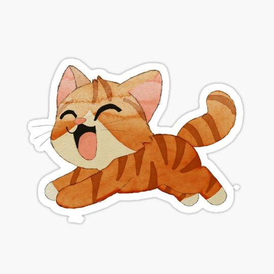 Discover Happy cat running and jumping