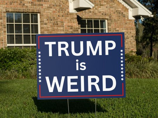 Discover Trump Is Weird Anti Trump Yard Sign, Kamala Harris Election 2024
