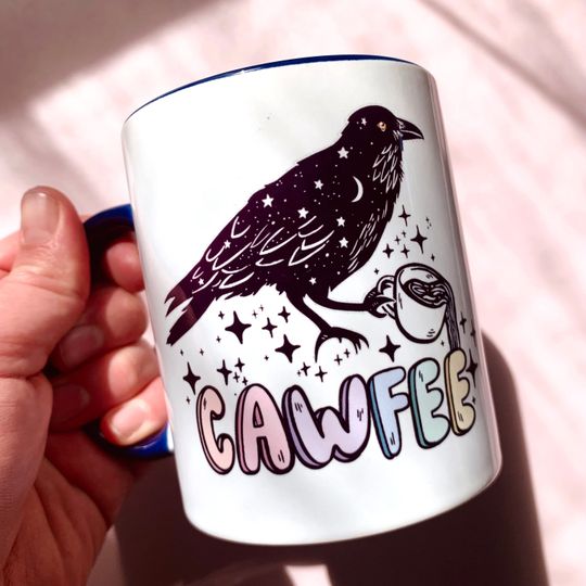 Discover Punny Crow Mug Raven Coffee Cup Crow Themed Gift Coffee Humor Ironic Humor Tea Mug