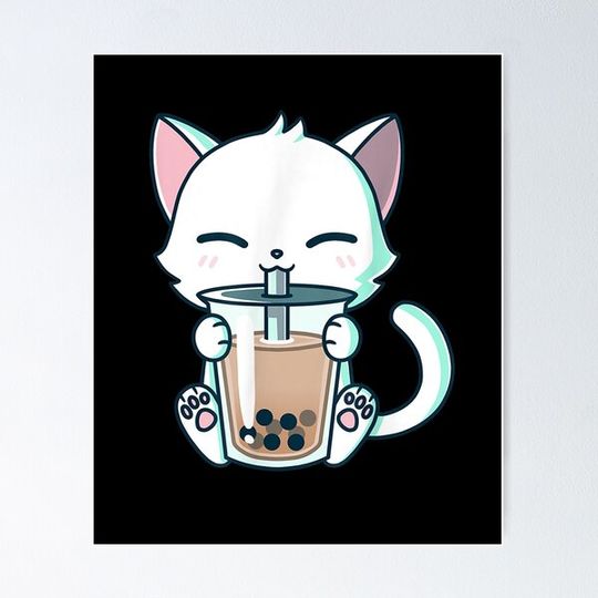 Discover Boba Cat Drinking Boba Kitten Kawaii Japanese Kitty