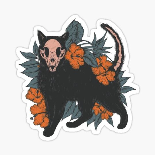 Discover Floral Kitty Cat Skull
