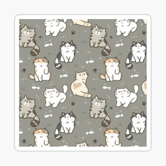 Discover kawaii kitten pattern