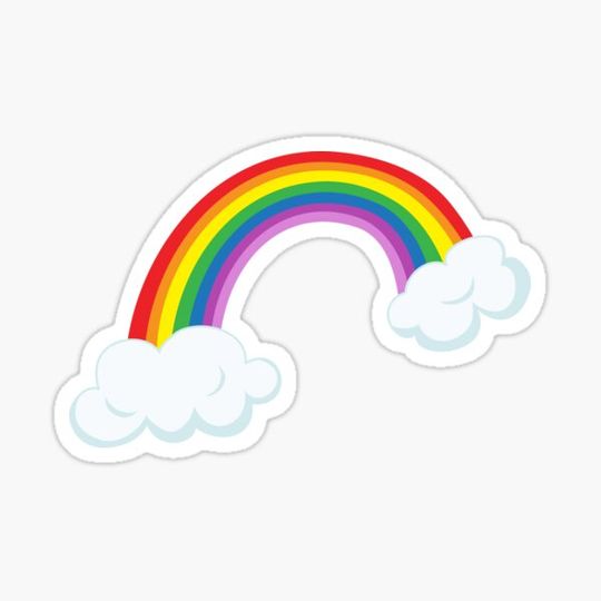 Discover Rainbow with clouds sticker