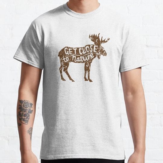 Discover Moose Get close to nature T-shirt, Panther T-Shirt, Men's Graphic T Shirts, Mens Tshirt,