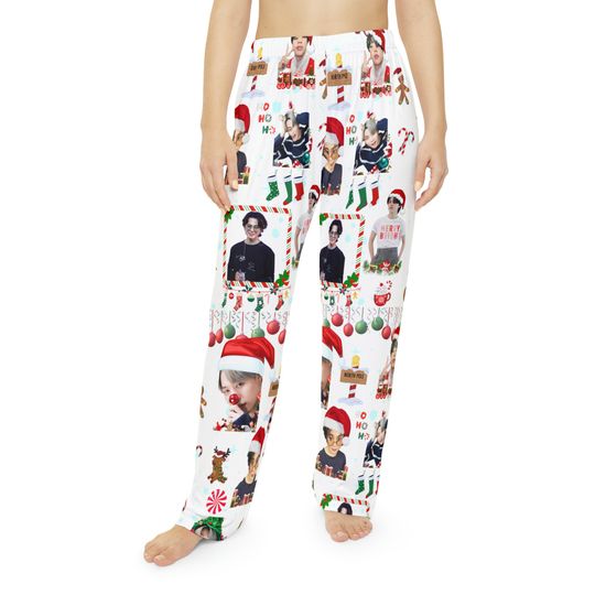 Discover BTS inspired Jimin Christmas Womens Pajama Pants, Elastic Waist kpop pajama pants