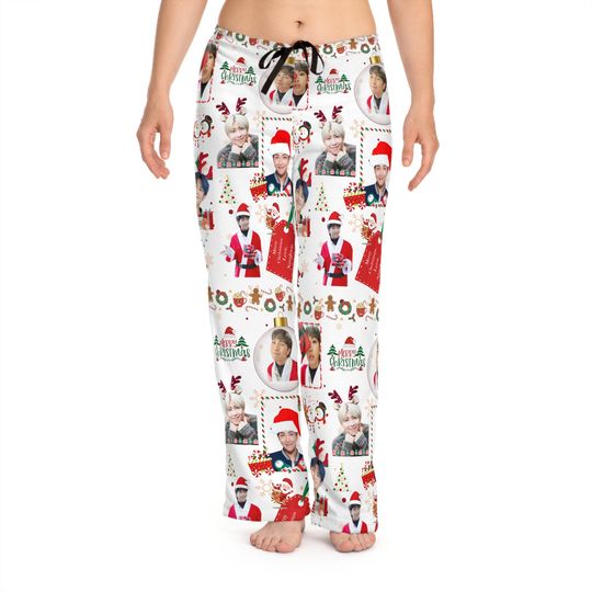 Discover BTS inspired Namjoon Christmas Womens Pajama Pants, Holiday kpop pajama pants