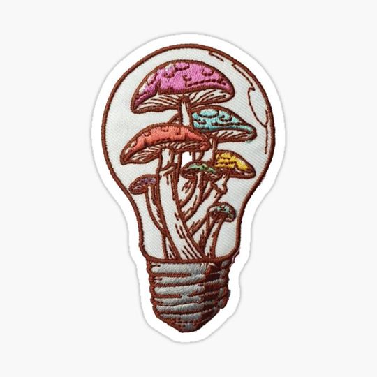 Discover Lightbulb Mushroom Sticker