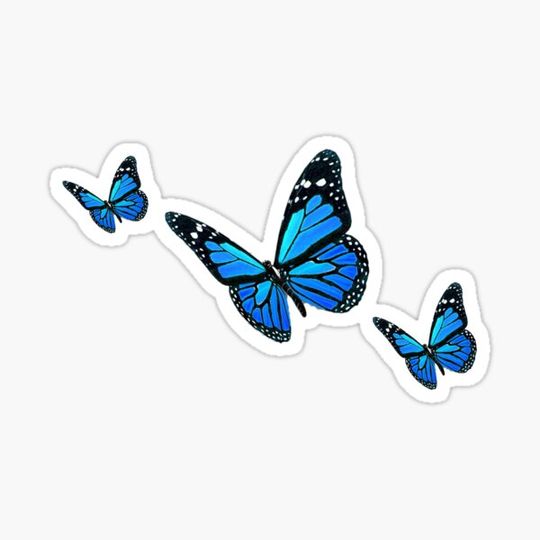 Discover Blue butterfly sticker pack
