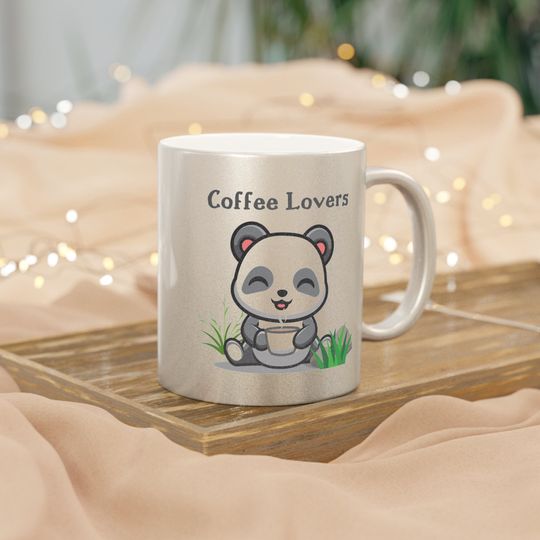 Discover Panda 'Coffee Lovers' Metallic Mug