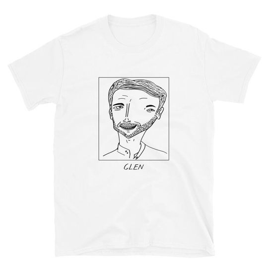 Discover Badly Drawn Celebrities - Glen Powell - Unisex T-Shirt - FREE Worldwide Delivery