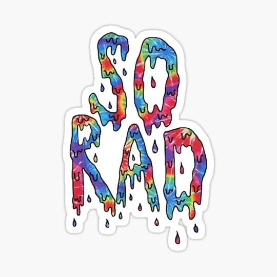 Discover tie dye so rad sticker