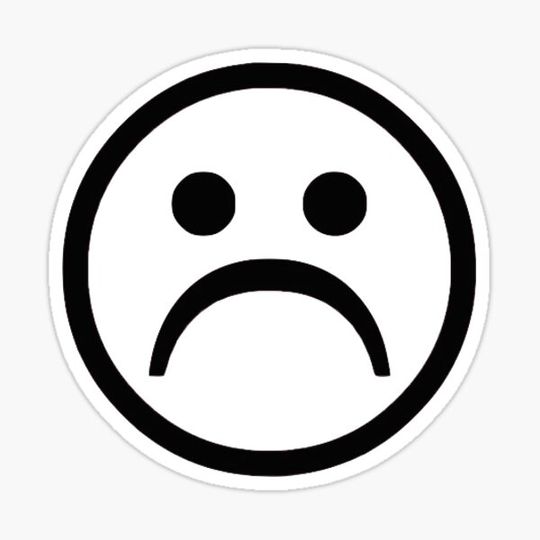 Discover Sad face sticker.