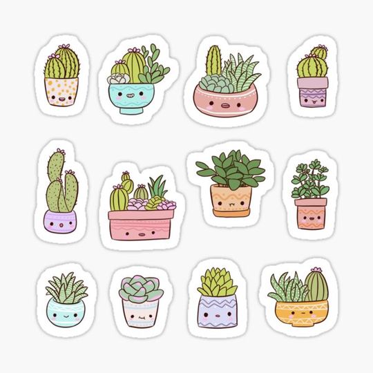 Discover Kawaii succulents pack