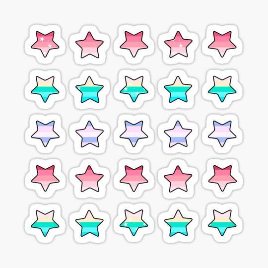 Discover Kawaii stars rainbow mini set 2