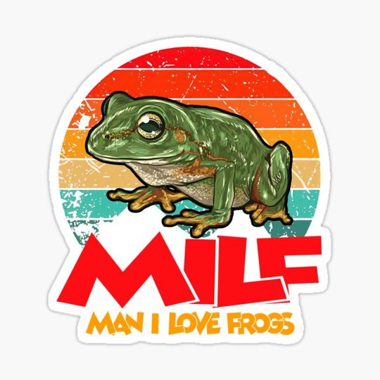 Discover Vintage MILF Man I Love Frogs Funny Saying Frog LTSD