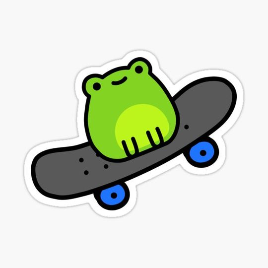 Discover Cute Frog on a Skateboard Kawaii doodle