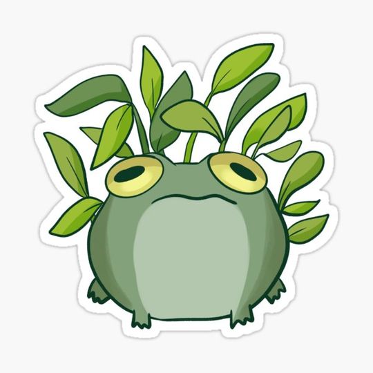 Discover Cute frog and plants illustration