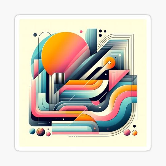 Discover Vibrant Cosmic Dance: A Symphony of Abstract Geometric Artistry