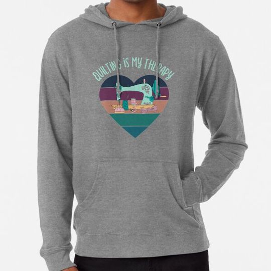 Discover Quilting Is My Therapy Funny Quilter Sewing Gift For Women Long Sleeve T-Shirt