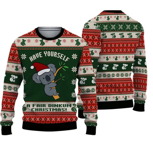 Discover Australian Fair Dinkum Christmas Ugly 3D Sweater