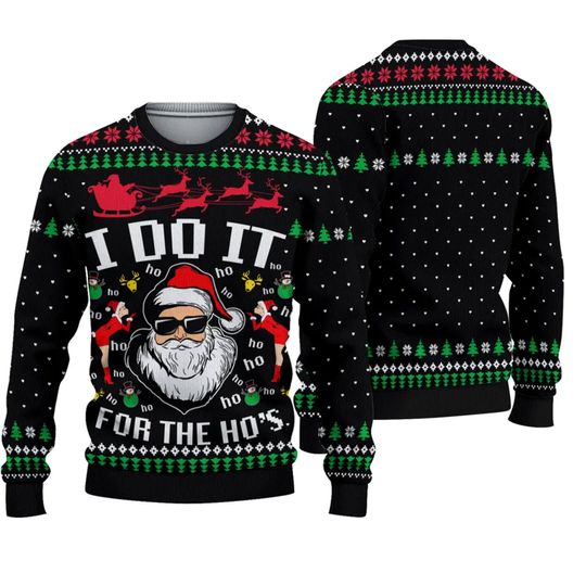 Discover Santa Claus I Do It For The Hos Ugly Christmas Sweater