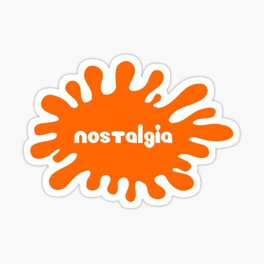 Discover Nostalgia Orange Splat Logo Parody