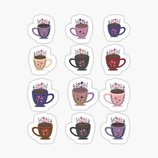 Discover Floral Art Mug Set