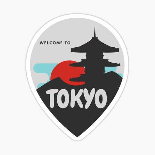 Discover Tokyo City Travel Journal Aesthetic Icon Sticker Japan