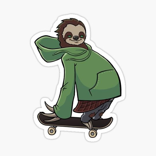 Discover Sloth on a Skateboard